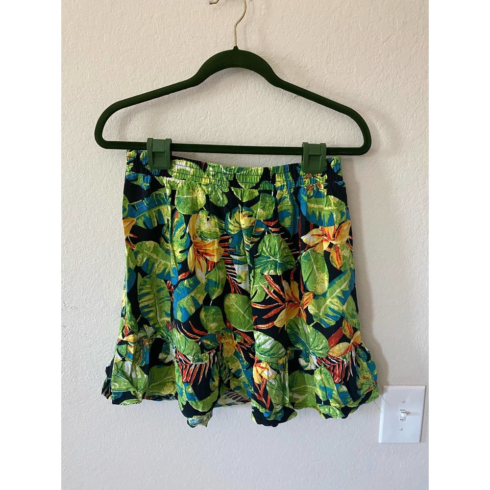 Rachel Roy Hawaiian print tropical ruffle mini skirt
